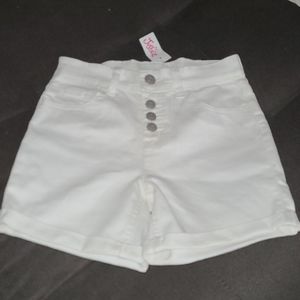 Justice Girls White High Waist Shorts
